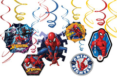 Spider-Man Webbed Wonder Swirl Hanging Decorations - 12 Piece Set