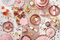Blush Rose Gold Parasol Fan Decorations - 4 Pack
