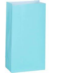 Robin's Egg Blue Paper Treat Bags - 12 Pack