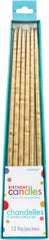 Gold Thin Taper Birthday Candles, 10-Inch, 12-Pack