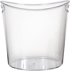 Elegant Clear Oval Plastic Ice Bucket - 9-inch