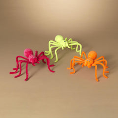 Neon Pink Flocked Spider Prop - 22.8 Inches