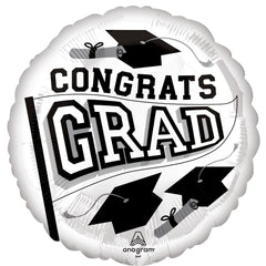 White "Be True to School" Graduation Foil Balloon