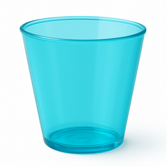 Caribbean Blue 2 oz Plastic Shot Glasses - 100 Pack