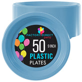 Little Gym - 9 In. Light Blue Plastic Plates | 50 Ct.
