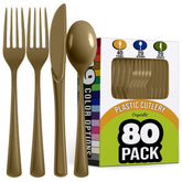 Heavyweight Assorted Metallic Gold Cutlery Set