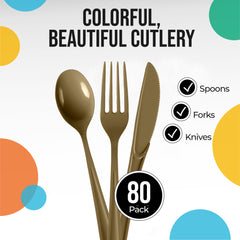 Heavyweight Assorted Metallic Gold Cutlery Set - 7.5 in.