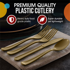 Heavyweight Assorted Metallic Gold Cutlery Set - 7.5 in.