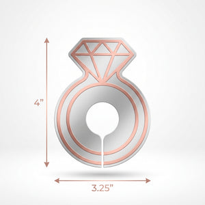 Diamond Ring Metallic Wine Glass Tags - Rose Gold & Silver, 18-Pack