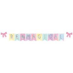 Little Gym - Unicorn "Be Magical" Hanging Garland Banner Decoration, Multi-Coloured, 12-ft, for Birthday Party - 1 Ct.