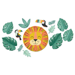 Little Gym - Get Wild Lion Table & Wall Cutout Decorations, Green/Yellow/Orange, 13-in, for Birthday Party - 1 Ct.