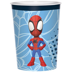 Little Gym - Disney Marvel Spidey Plastic Reusable Favour Cup, Blue/Red, 16-oz, for Birthday Party - 1 Ct.
