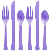 Little Gym - Vibrant Purple Plastic Cutlery Set - Assorted - 200 Ct.