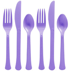 Little Gym - Vibrant Purple Plastic Cutlery Set - Assorted - 200 Ct.