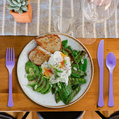 Little Gym - Vibrant Purple Plastic Cutlery Set - Assorted - 200 Ct.