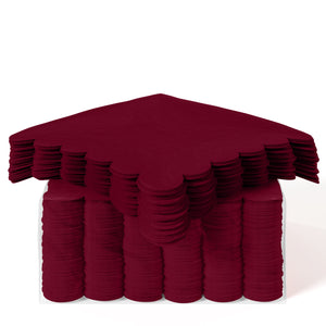 Burgundy Scallop Beverage Napkins | 4.75 in. X 4.75 in. | 50 Ct.