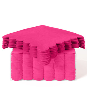 Cerise Scallop Beverage Napkins - 4.75 In. X 4.75 In. | 50 Ct.
