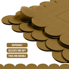 Gold Scallop Beverage Napkins - 50 Ct.