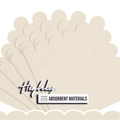 Ivory Scallop Beverage Napkins - 4.75 In. X 4.75 In. | 50 Ct.