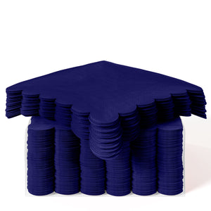 Dark Purple Scallop Beverage Napkins - 4.75 In. X 4.75 In. | 50 Ct.