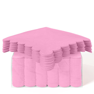 Pink Scallop Beverage Napkins - 4.75 In. X 4.75 In. | 50 Ct.