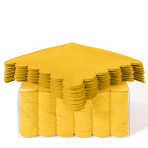 Yellow Scallop Beverage Napkins - 4.75 In. X 4.75 In. | 50 Ct.