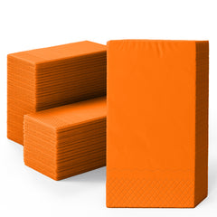Orange Guest Towel Napkins - 40 Ct.