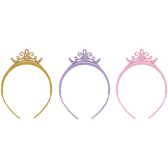 Little Gym - Disney Princess Once Upon A Time Tiara Crown Headbands, Gold/Purple/Pink, One Size, 3-pk, for Birthday Party