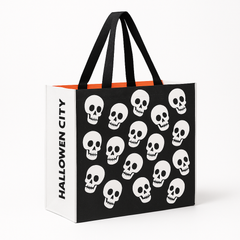 Halloween Ghost Skull Reusable Tote Bag