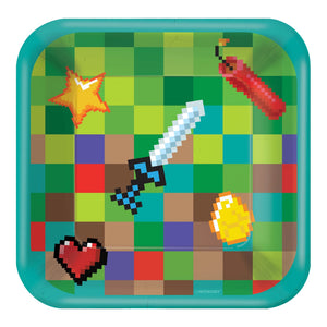 PMA - Pixel Party Square Paper Plates - 7
