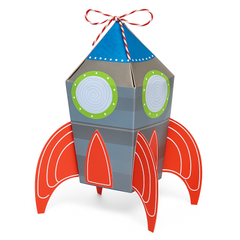 Blast Off Rocket Favor Boxes - Space-Themed Party Supplies (8-Pack)