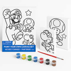Super Mario Canvas Painting Kit for Kids - Color Your Own Art Set