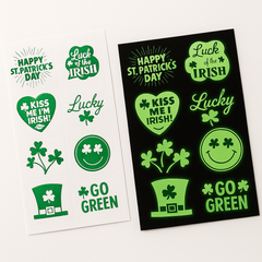 St. Patrick's Day Glow-in-the-Dark Foil Tattoos