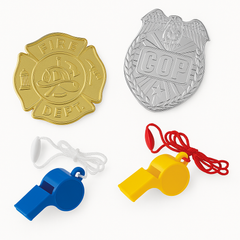 First Responder Badge and Whistle Favor Set