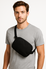 Sleek Black Belt Bag for Everyday Use