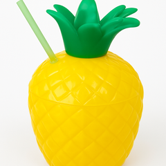 Pineapple Sippy Cup with Straw - Fun Summer Drinkware