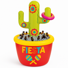 Jumbo Inflatable Cactus Cooler with Ring Toss Game - 54" Fiesta Fun