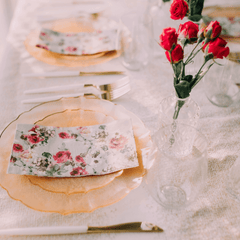 7.5 In. Rose/Gold Petal Plates | 120 Count