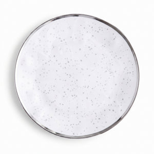 Elegant Silver Trim Melamine Dinner Plate - 10.5"