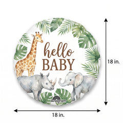 Soft Jungle Baby Shower Foil Balloon