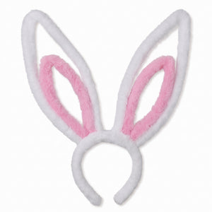 Jumbo Bunny Ears Headband - White and Pink Easter Accessory