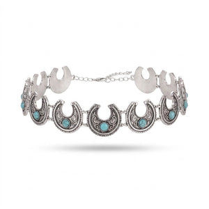 Modern Western Faux Turquoise Halloween Choker Necklace