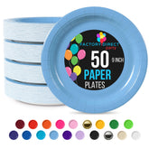9 In. Light Blue Paper Plates - 50 Ct.