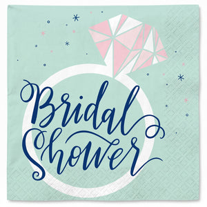 Mint Bridal Shower Luncheon Napkins - 6.5 In. x 6.5 In.