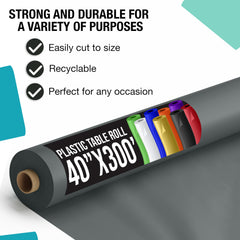 40 In. x 300 Ft. Premium Silver Table Roll