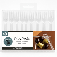 Clear Mini Plastic Cocktail Forks - 40 Pack