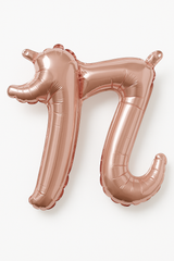 Rose Gold Script Letter Balloon - Air-Filled Foil, 8-Inch