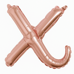 Rose Gold Script Letter "X" Balloon - 8-Inch Air-Filled Foil
