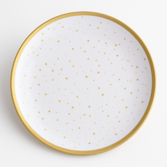 Elegant Gold-Trimmed Melamine Dinner Plate - 10.5"