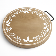 Rustic Christmas Holly Border Tray